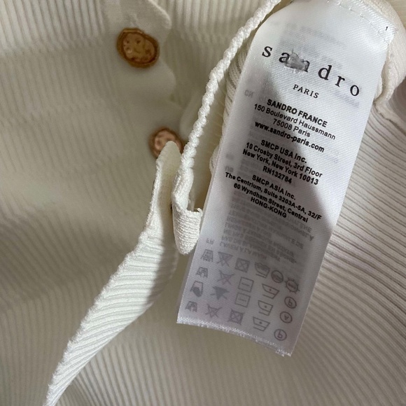 SANDRO WOOL CROP CARDIGAN GOLD BUTTONS SHORT SLEEVE CUTESY PREP ACADEMIA BRIDAL - Picture 4 of 8